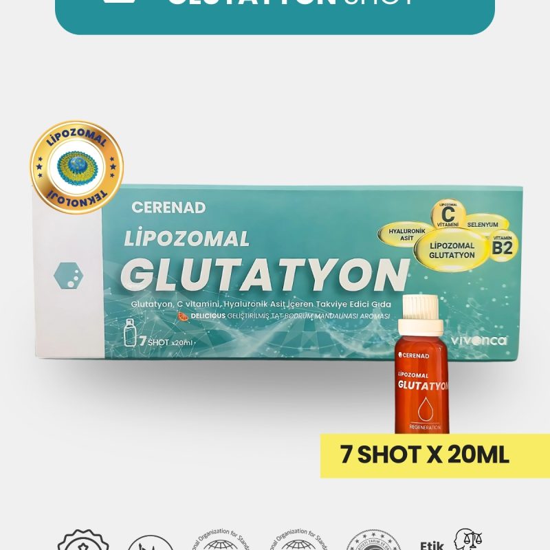 Cerenad Glutathione, Liposomal Glutathione, Liposomal Vitamin C, Hyaluronic Acid 20ml X 7 Shot Drinkable